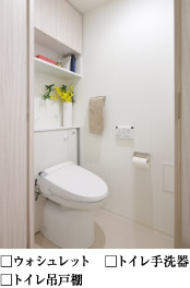 ウォシュレット　トイレ手洗器　トイレ吊戸棚