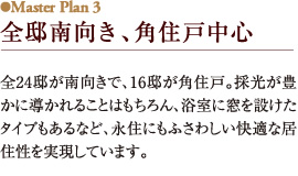 全邸南向き、角住戸中心